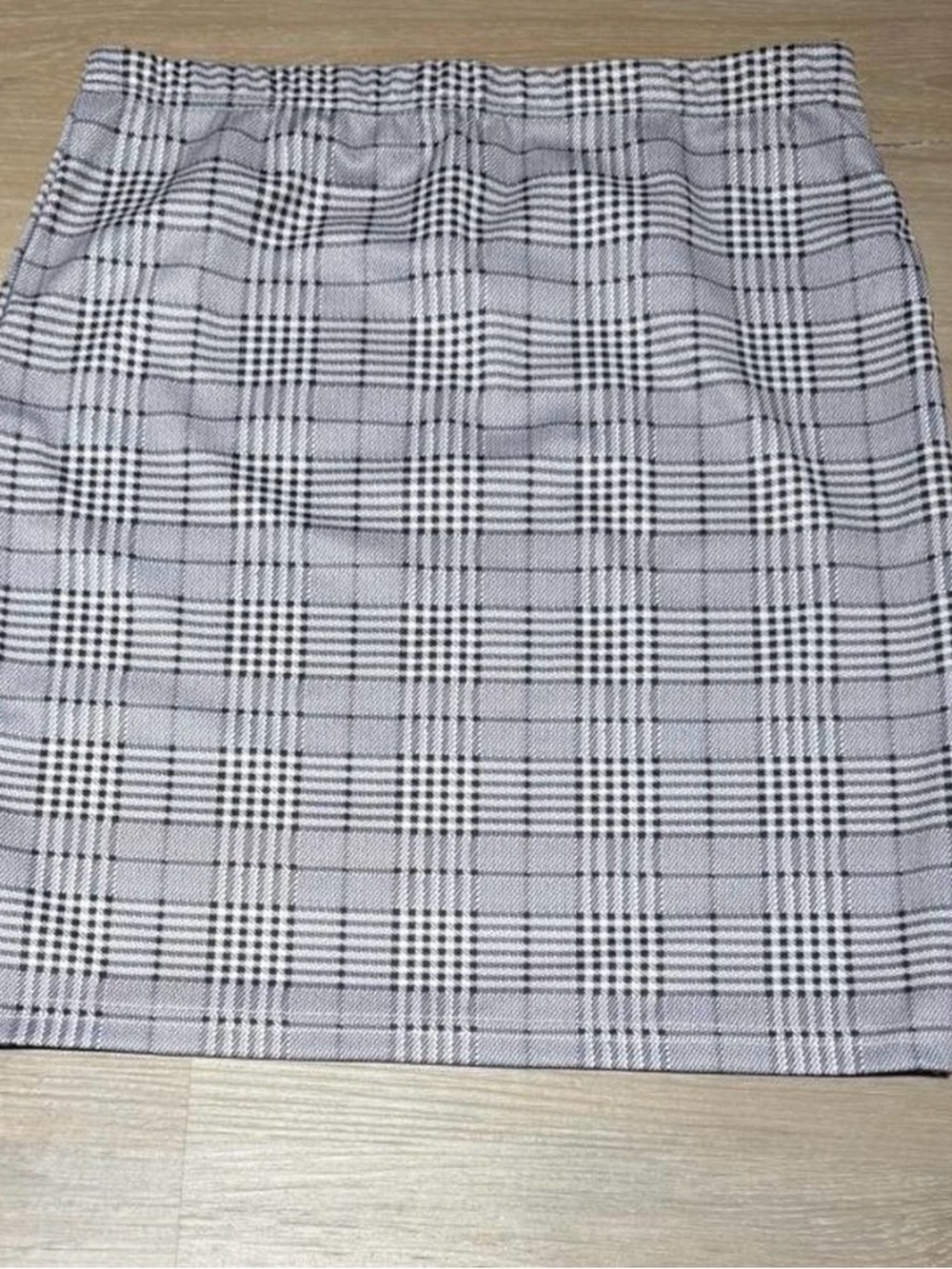 SHEIN Black & White Plaid Pencil Skirt